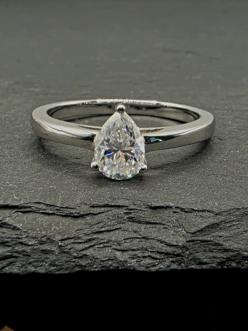 Size 8 1ct Pear Moissanite Ring